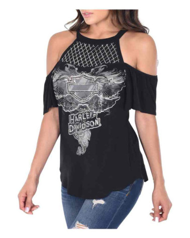 Harley Davidson Route 76 t-shirt donna HT4731BLK