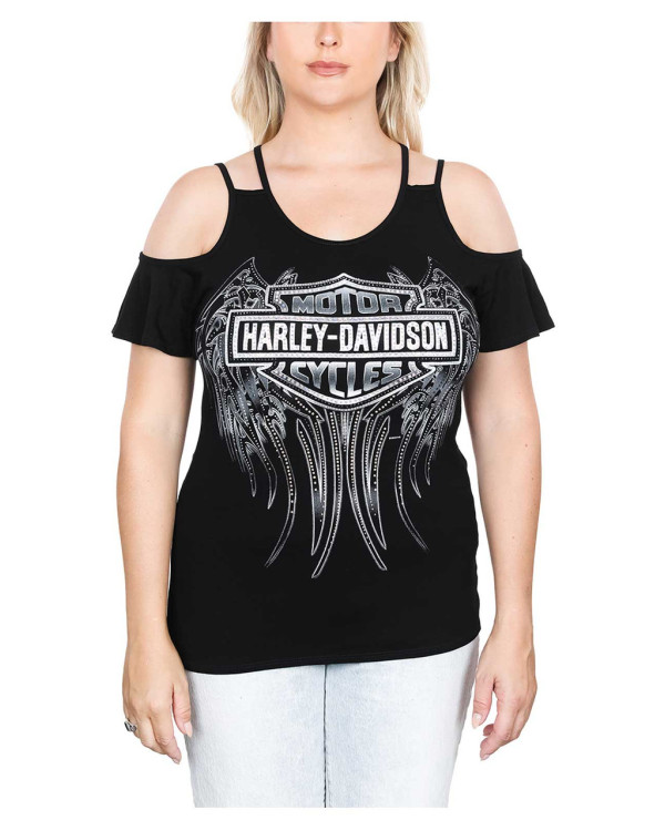 Harley Davidson Route 76 t-shirt donna HT4698BLK