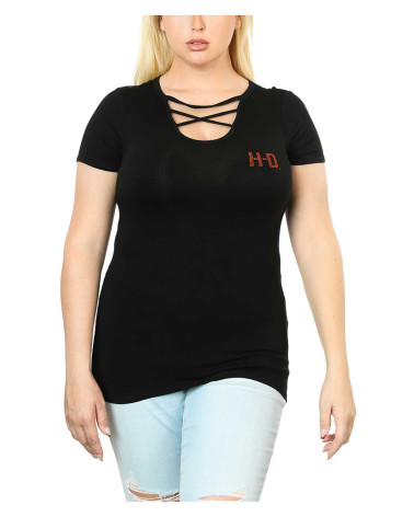 Harley Davidson Route 76 t-shirt donna HT4640BLK