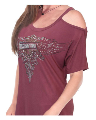 Harley Davidson Route 76 t-shirt donna HT4498MAR