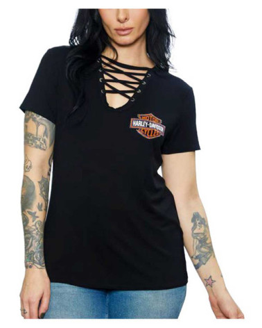 Harley Davidson Route 76 t-shirt donna HT4763BLK