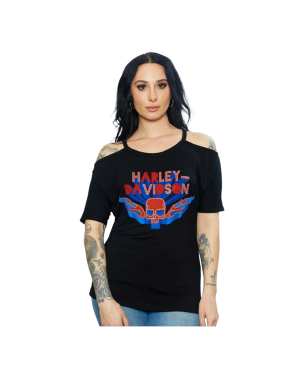 Harley Davidson Route 76 t-shirt donna HT4742BLK