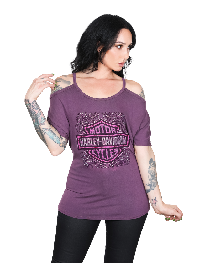 Harley Davidson Route 76 t-shirt donna HT4737MUL