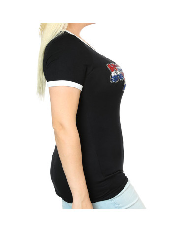 Harley Davidson Route 76 t-shirt donna HT4654BLK