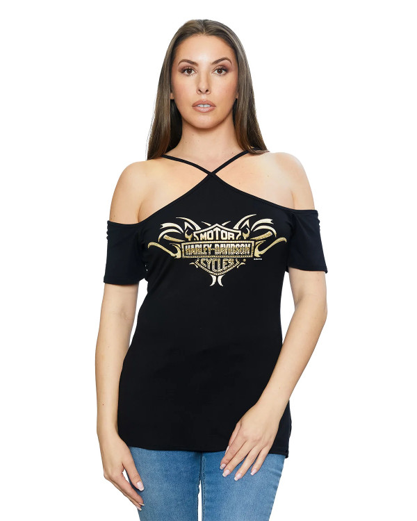 Harley Davidson Route 76 t-shirt donna HT4755BLK