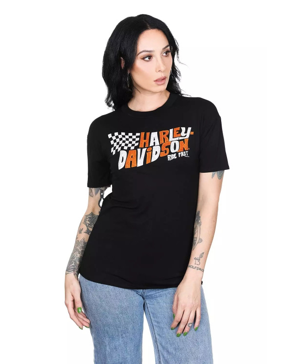 Harley Davidson Route 76 t-shirt donna HT4691BLK