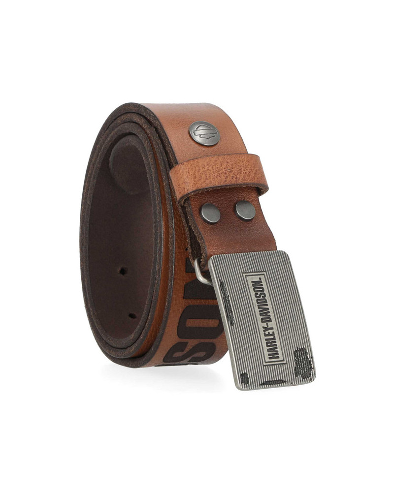 Harley-Davidson® Men's Grunge H-D Logo Repeat Belt - Brown Harley-Davidson® Men's Grunge H-D Logo Repeat Belt - Brown