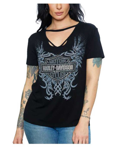 Harley Davidson Route 76 t-shirt donna HT4770BLK