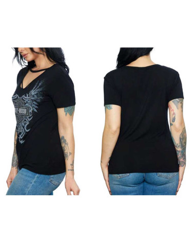 Harley Davidson Route 76 t-shirt donna HT4770BLK