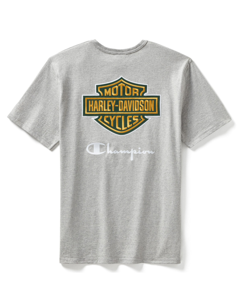 Harley-Davidson® Champion x HD Fanatic Tee - Grey Heather & Dark Green