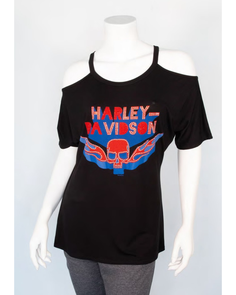 Harley Davidson Route 76 t-shirt donna HT4742BLK