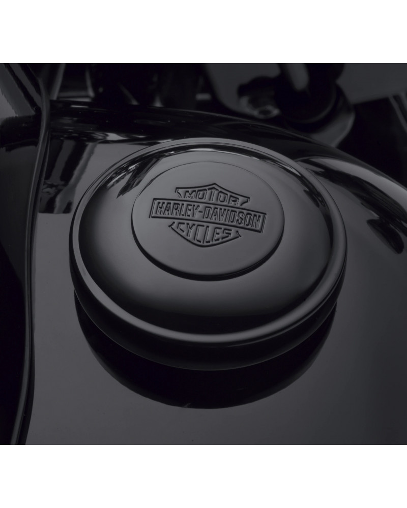 nero lucido Triumph Tappo benzina moto con chiave ventilata per Harley-Davidson Iguana Custom Parts Leonart 